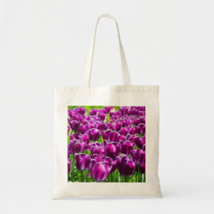 Bolso De Tela Gran campo de tulipanes morados