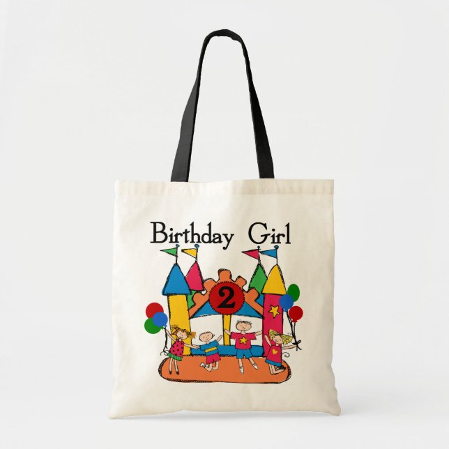 Bolso De Tela Gran Chica  2º cumpleaños camisetas y regalos (Frente)