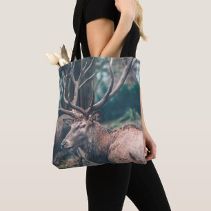 Bolso De Tela Gran ciervo negro con grandes antorchas