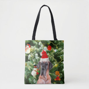 Bolso De Tela Gran dane con árbol de Navidad Cajas de regalo San