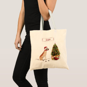 Bolso De Tela Gran Dane graciosos Navidades perro con árbol