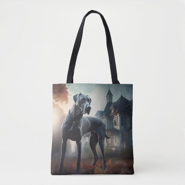 Bolso De Tela Gran Dane Halloween Scary (Anverso)