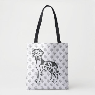 Bolso De Tela Gran Danés Arlequín Perro de Dibujos Animados Lind