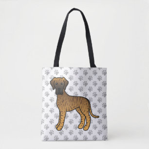Bolso De Tela Gran Danés atigrado perro de dibujos animados lind