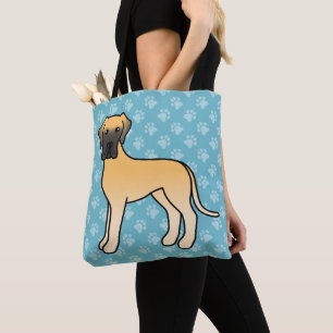 Bolso De Tela Gran Danés Cartoon Perro Color de Capa Cervato