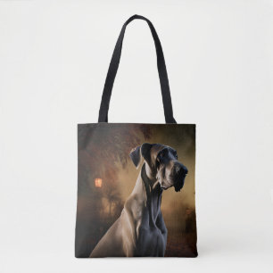 Bolso De Tela Gran Danés de Halloween Espantoso