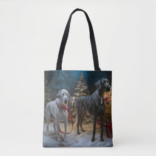 Bolso De Tela Gran Danés Sleigh de Navidad Decoración Navideña S