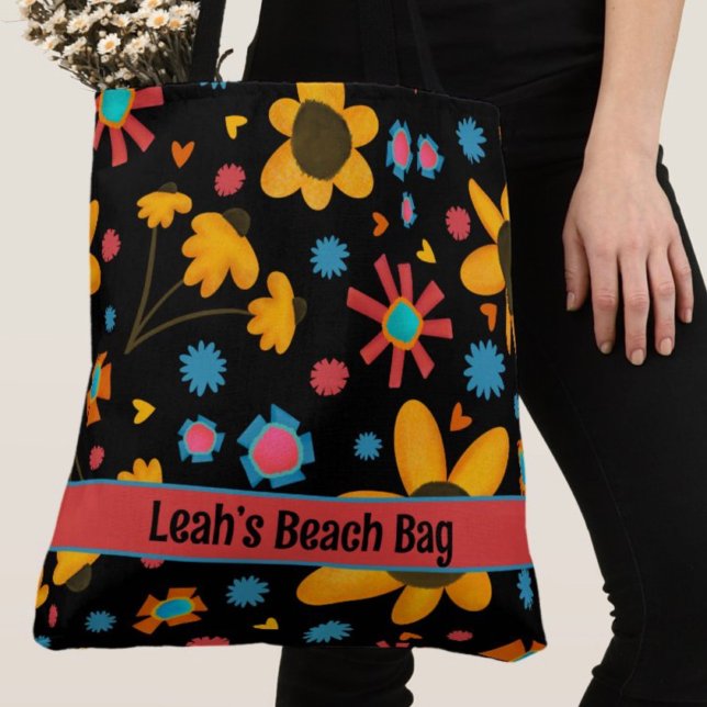 Bolso De Tela Gran Diversión Daisies Boho Inespirivivity Tote Ba (Subido por el creador)