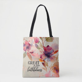 Bolso De Tela Gran es tu fidelidad cristiana himno floral