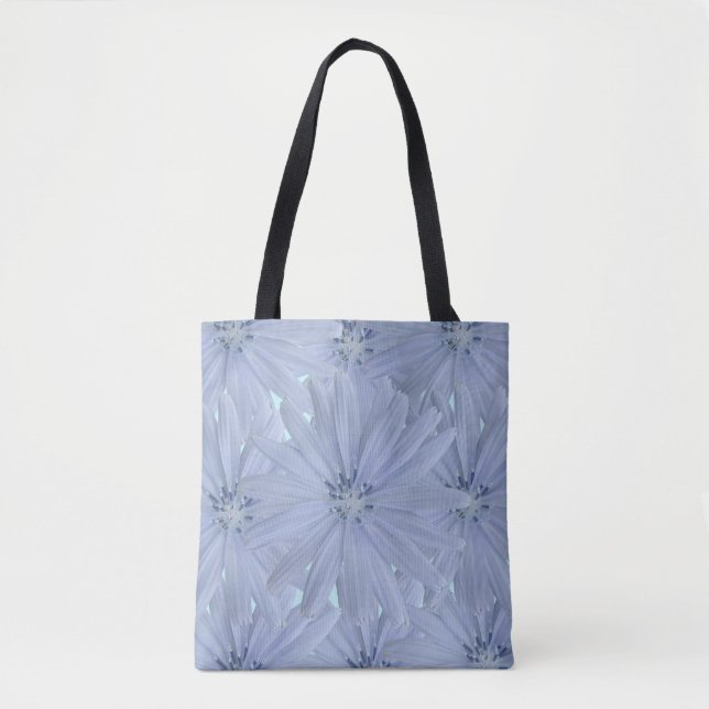 Bolso De Tela gran flor azul claro (Anverso)