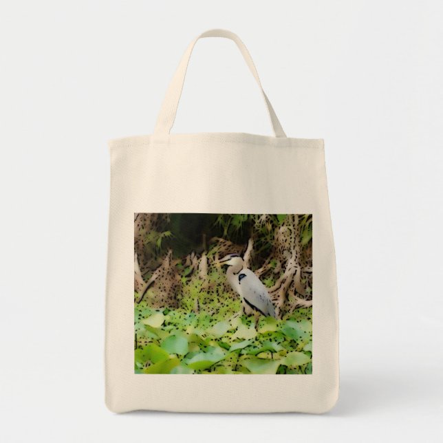 Bolso De Tela Gran garza azul (Frente)