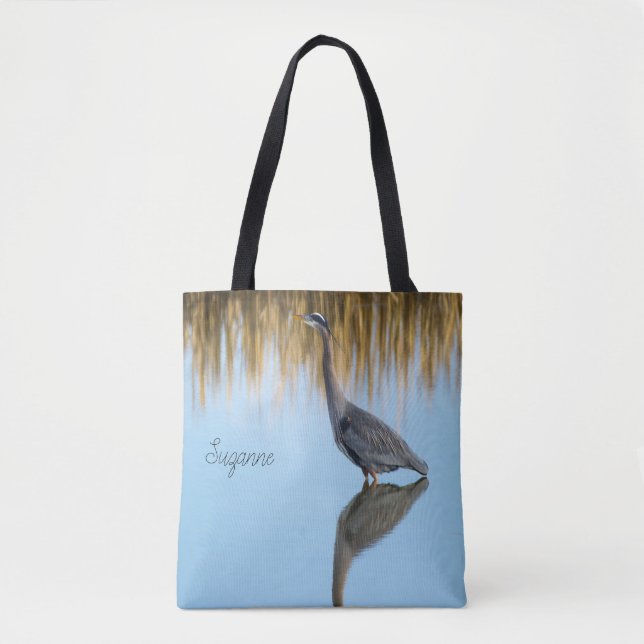 Bolso De Tela Gran garza azul (Anverso)
