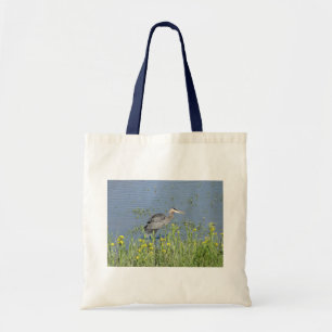 Bolso De Tela Gran garza azul en el río.
