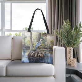 Bolso De Tela Gran Garza Azul En Los Glades,