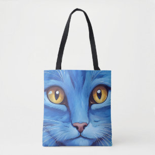 Bolso De Tela Gran gato azul