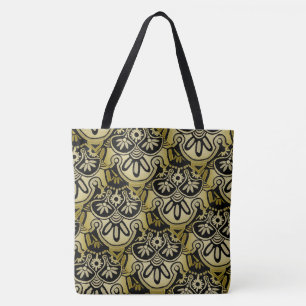 Bolso De Tela Gran geométrica tribal de tote negro