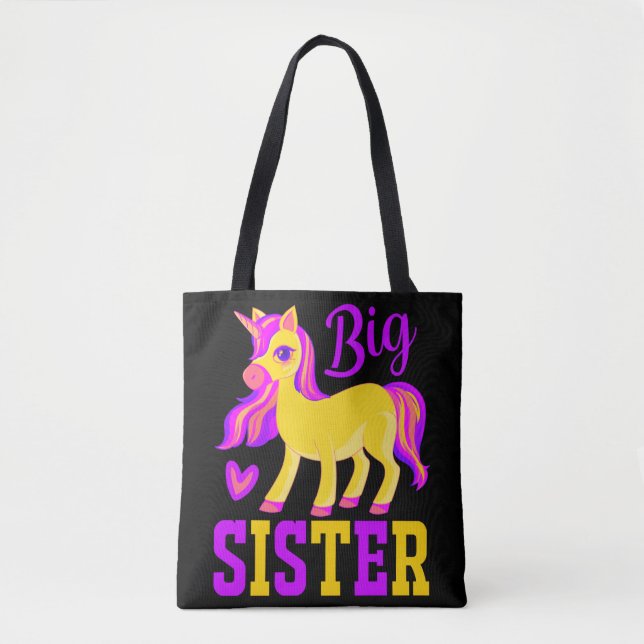 Bolso De Tela Gran Hermana Magica Unicornio (Anverso)