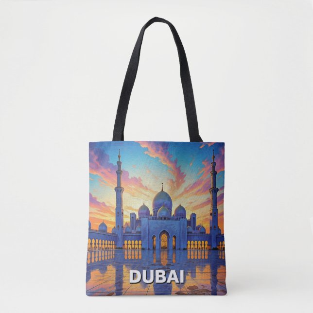 Bolso De Tela Gran Mezquita de Dubai Sunset de los Emiratos Árab (Anverso)
