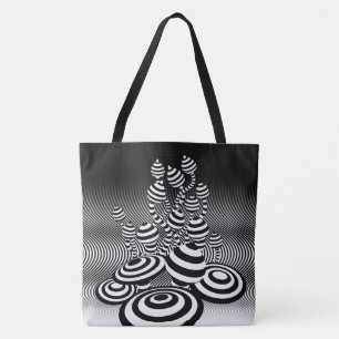 Bolso De Tela Gran mochila Tote Magic Mushrooms diseño óptico.