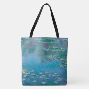 Bolso De Tela Gran moneto de Tote "lirios de agua" a ambos lados