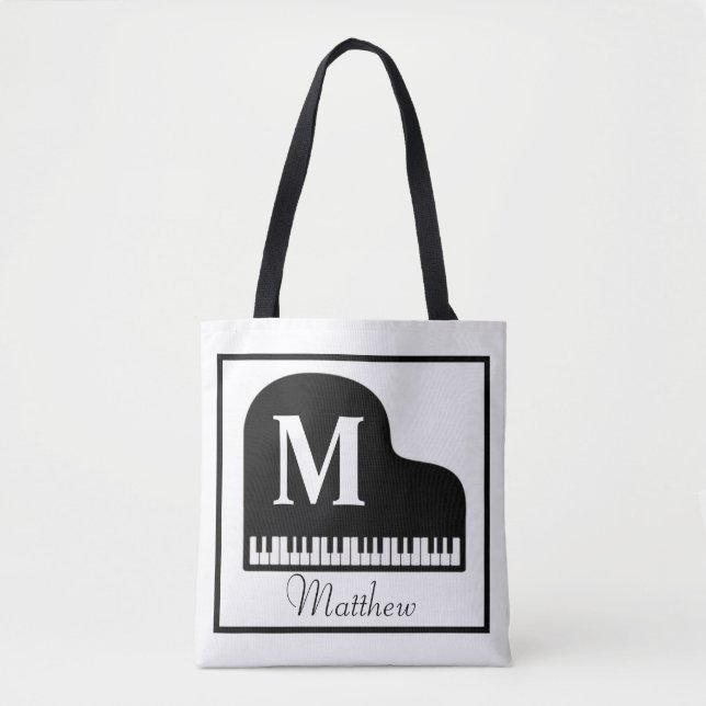 Bolso De Tela Gran monograma pianista personalizado (Anverso)