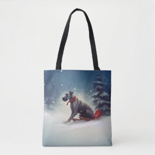 Bolso De Tela Gran Navidad danés en invierno