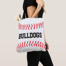 Bolso De Tela Gran nombre de equipo de béisbol personalizado o t