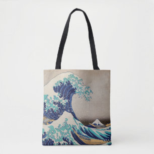 Bolso De Tela Gran Ola de Hokusai en Kanagawa. Arte japonés vint