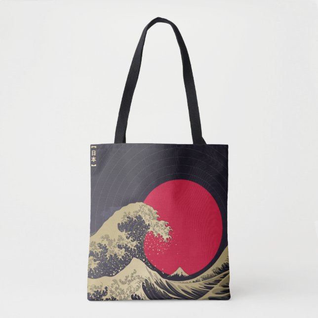 Bolso De Tela "Gran ola de kanagawa". Hokusai, onda japonesa i (Anverso)