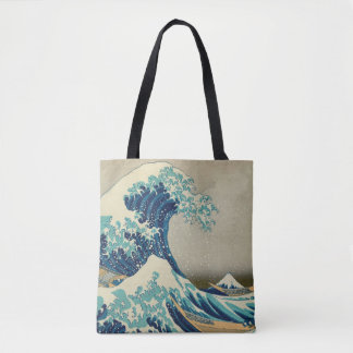 Bolso De Tela Gran ola de Kanagawa y arte japonés/Japón