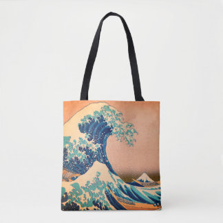 Bolso De Tela Gran ola de Kanagawa y arte japonés/Japón