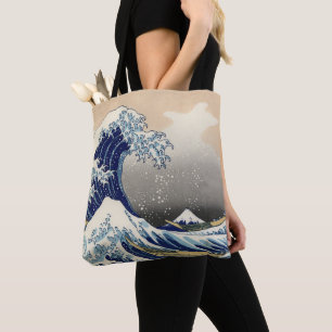 Bolso De Tela Gran ola de pintura japonesa Kanagawa