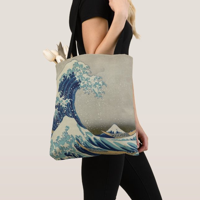 Bolso De Tela Gran ola frente a Kanagawa de Hokusai (Detalle)