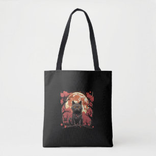 Bolso De Tela Gran ola Halloween_ Gato negro, calabazas, sakura
