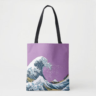 Bolso De Tela Gran ola púrpura del pop moderno de Kanagawa