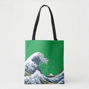 Bolso De Tela Gran ola verde del pop moderno de Kanagawa
