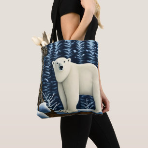 Bolso De Tela Gran Oso Blanco Del Norte