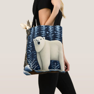 Bolso De Tela Gran Oso Blanco Del Norte