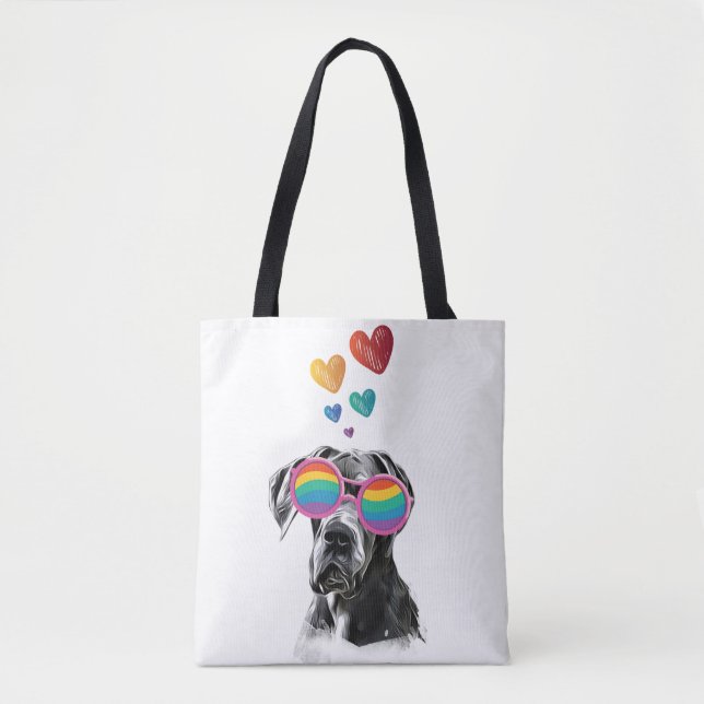 Bolso De Tela Gran perro danés con El día de San Valentín del co (Anverso)