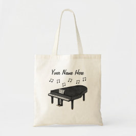 Bolso De Tela Gran Personalizado de piano Tote Bag regalo de mús