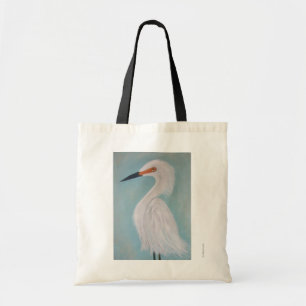 Bolso De Tela Gran pintura blanca del Bello Artes del Egret