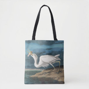 Bolso De Tela Gran pintura de vida silvestre de la garza Audubon