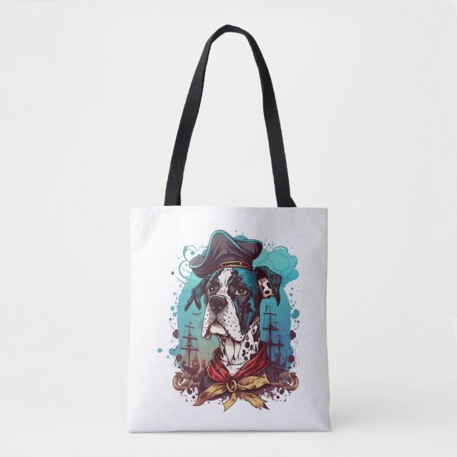Bolso De Tela Gran Pirata de Perro de Danés (Anverso)