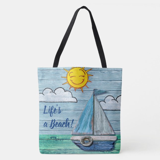 Bolso De Tela Gran playa Tote Bag Driftwood (Anverso)