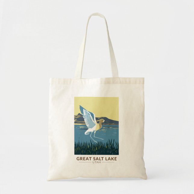 Bolso De Tela Gran Salada Lago Americano Advocate Viaje Arte Vin (Frente)