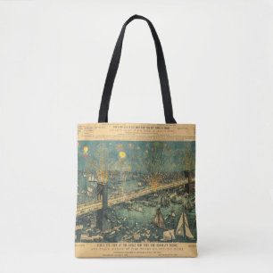 Bolso De Tela Gran Tote inaugural del puente de Brooklyn