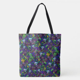 Bolso De Tela Gran Tote Pansy (edición púrpura)