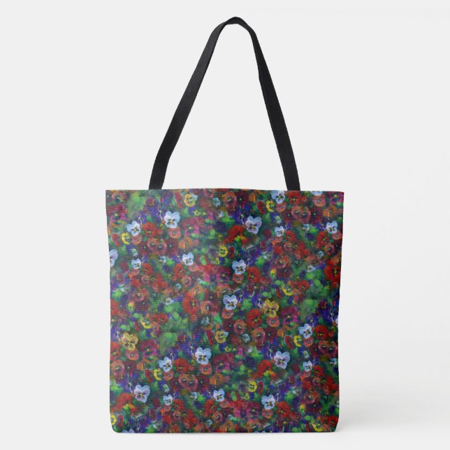Bolso De Tela Gran Tote Pansy (edición roja) (Anverso)