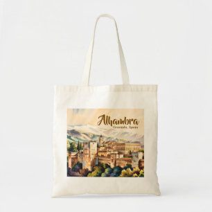 Bolso De Tela Granada España Alhambra Aquarela Viajes Antiguos