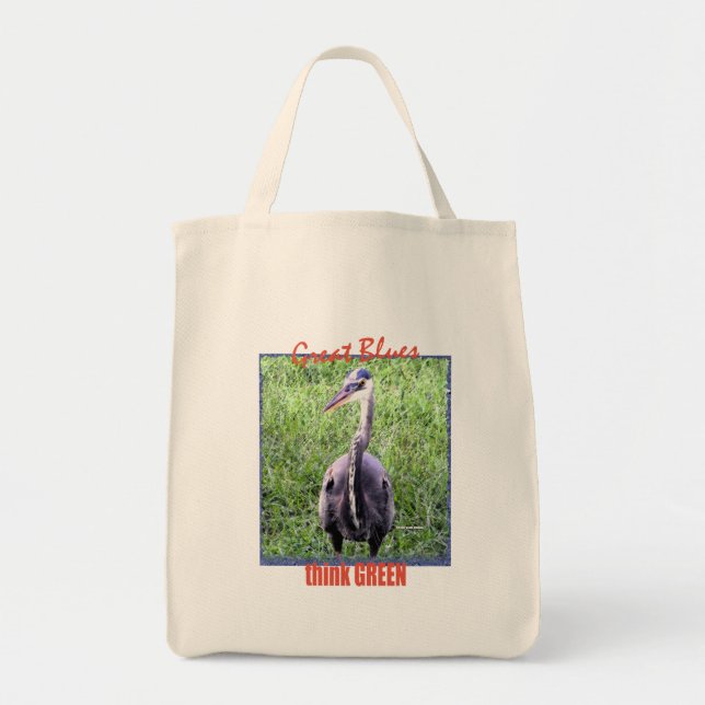 Bolso De Tela Grandes Azules (Frente)